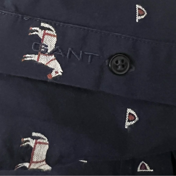 Gant Women's navy Button Down Shirt with Horse motif sz 38 (M/L) NWT - Picture 10 of 10